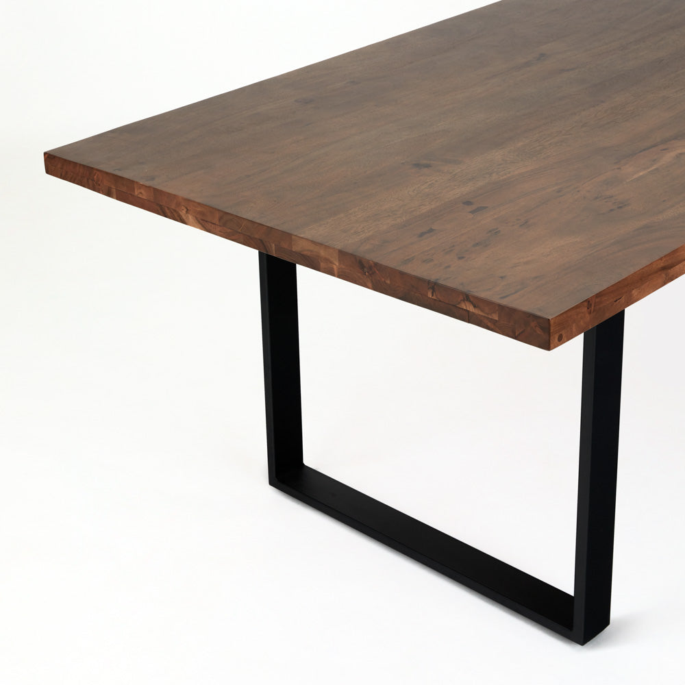 Table de salle à manger à bord droit de 114 po - Pattes en U