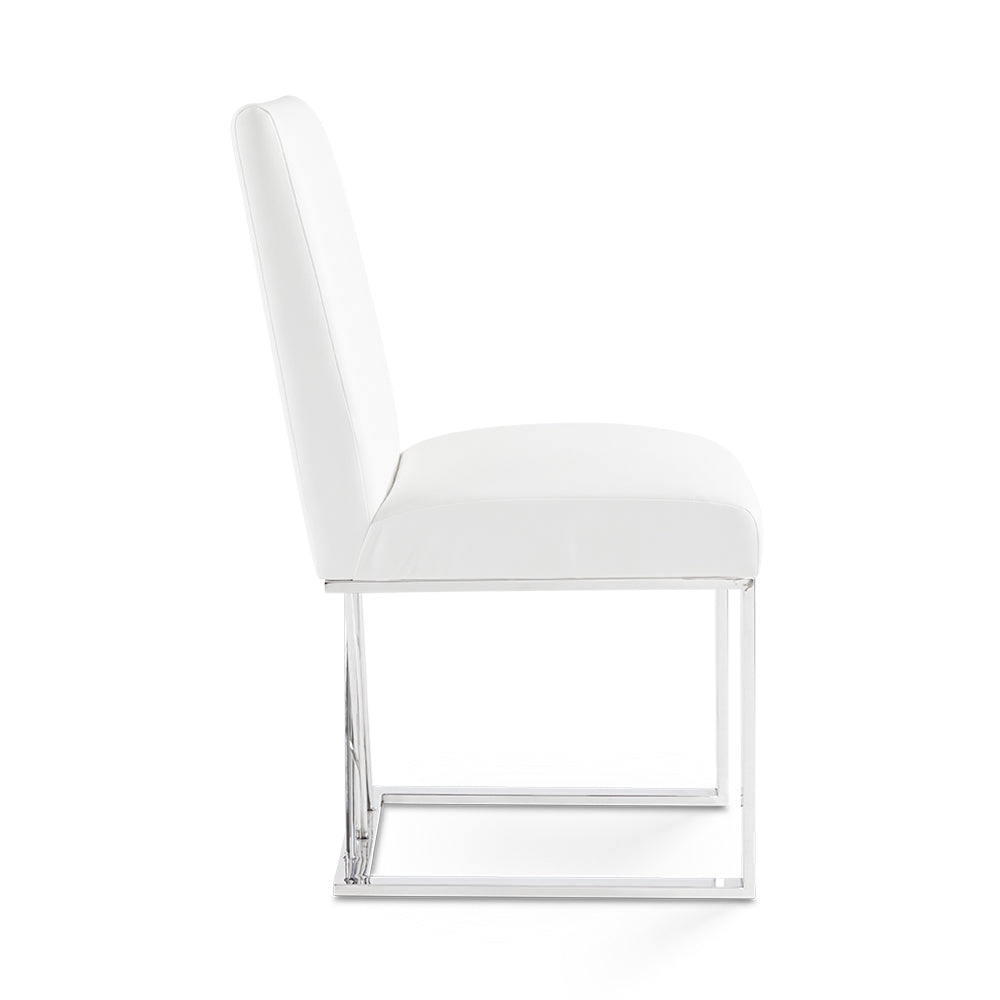 Chaise de salle à manger Martini : similicuir blanc