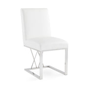 Chaise de salle à manger Martini : similicuir blanc