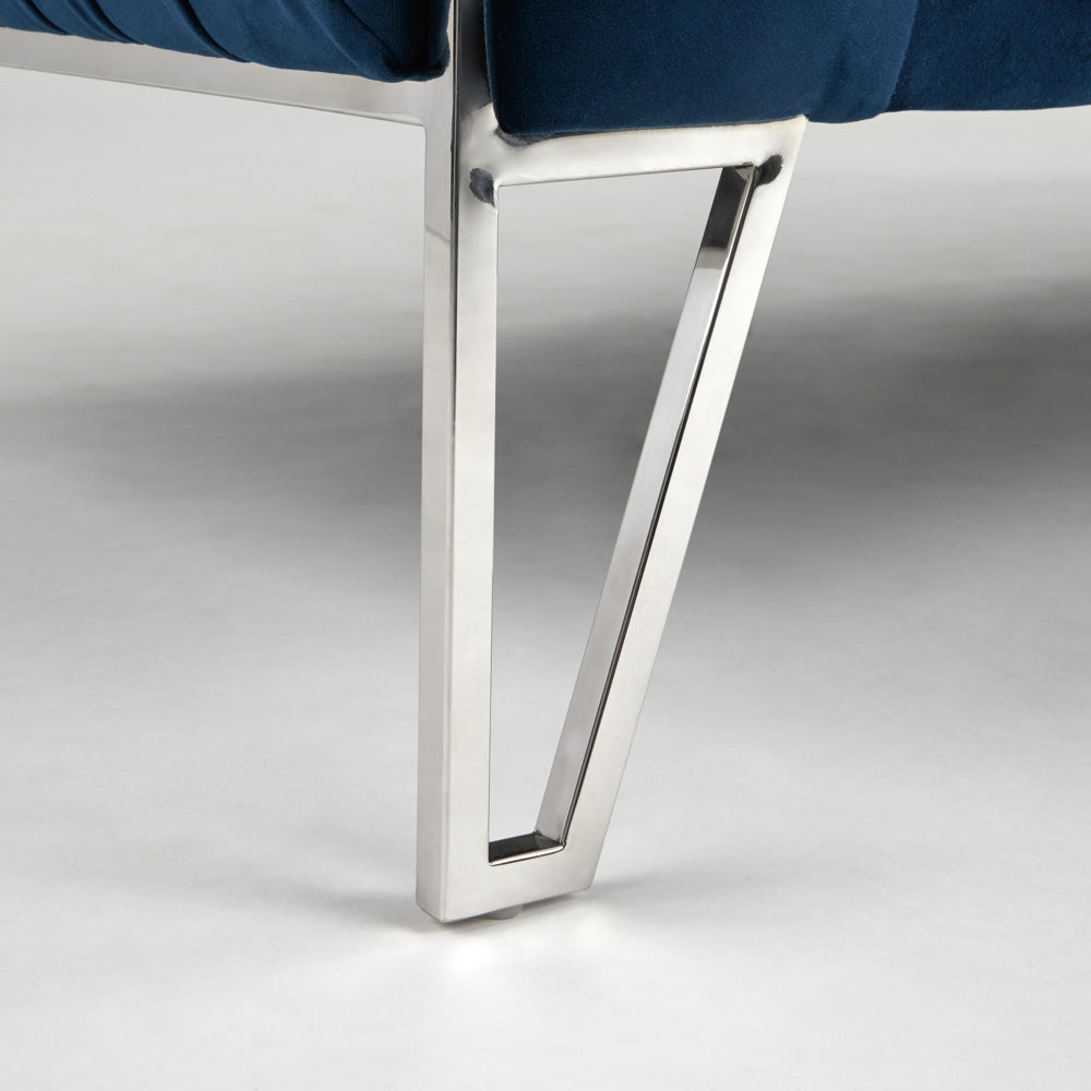 Chaise d'appoint Truro : velours bleu encre