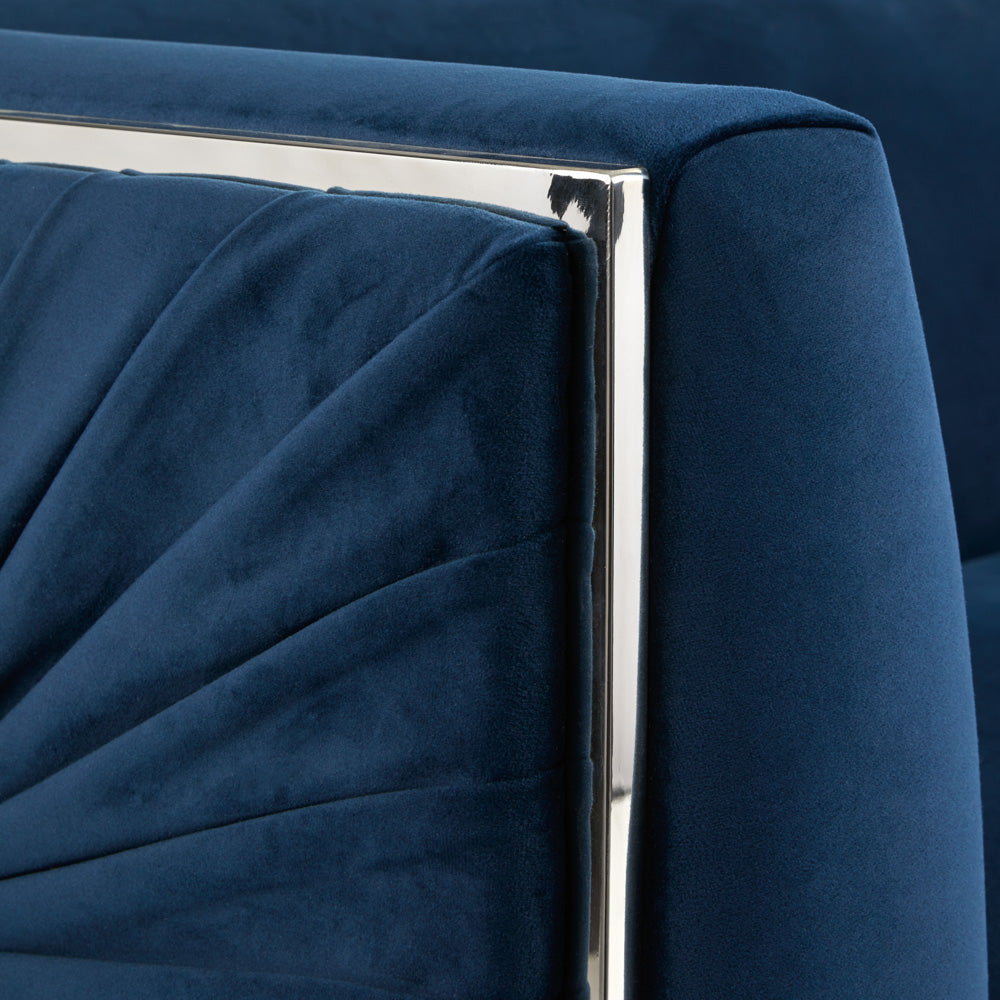 Chaise d'appoint Truro : velours bleu encre