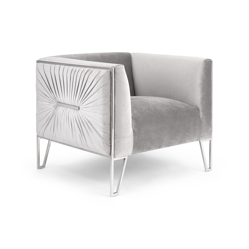 Chaise d'appoint Truro : velours gris
