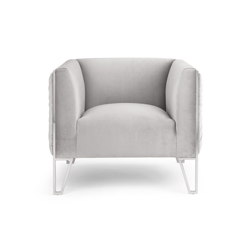 Chaise d'appoint Truro : velours gris