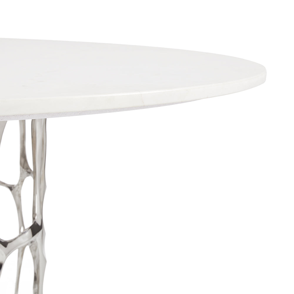 Table à manger en marbre Mario : Argent