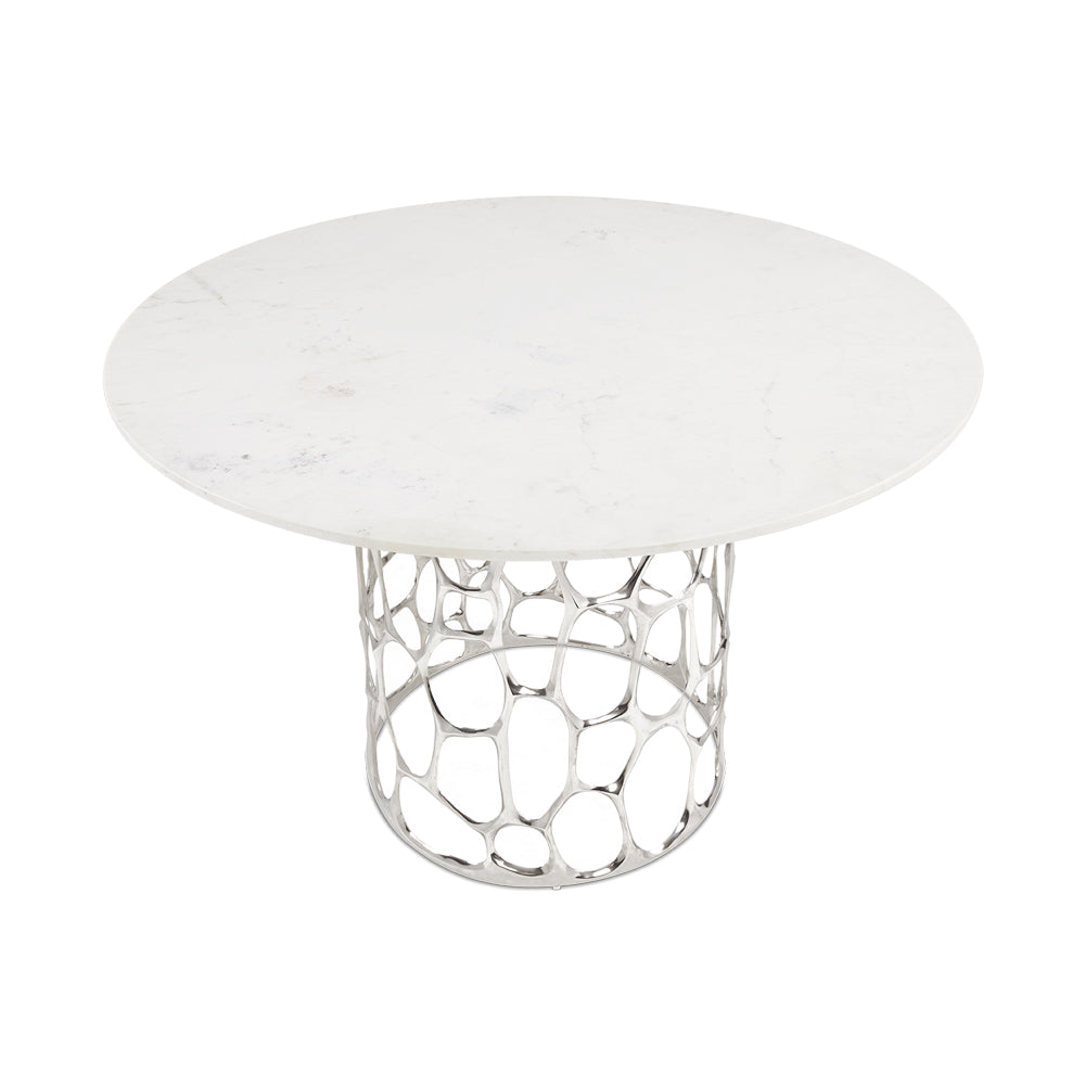 Table à manger en marbre Mario : Argent