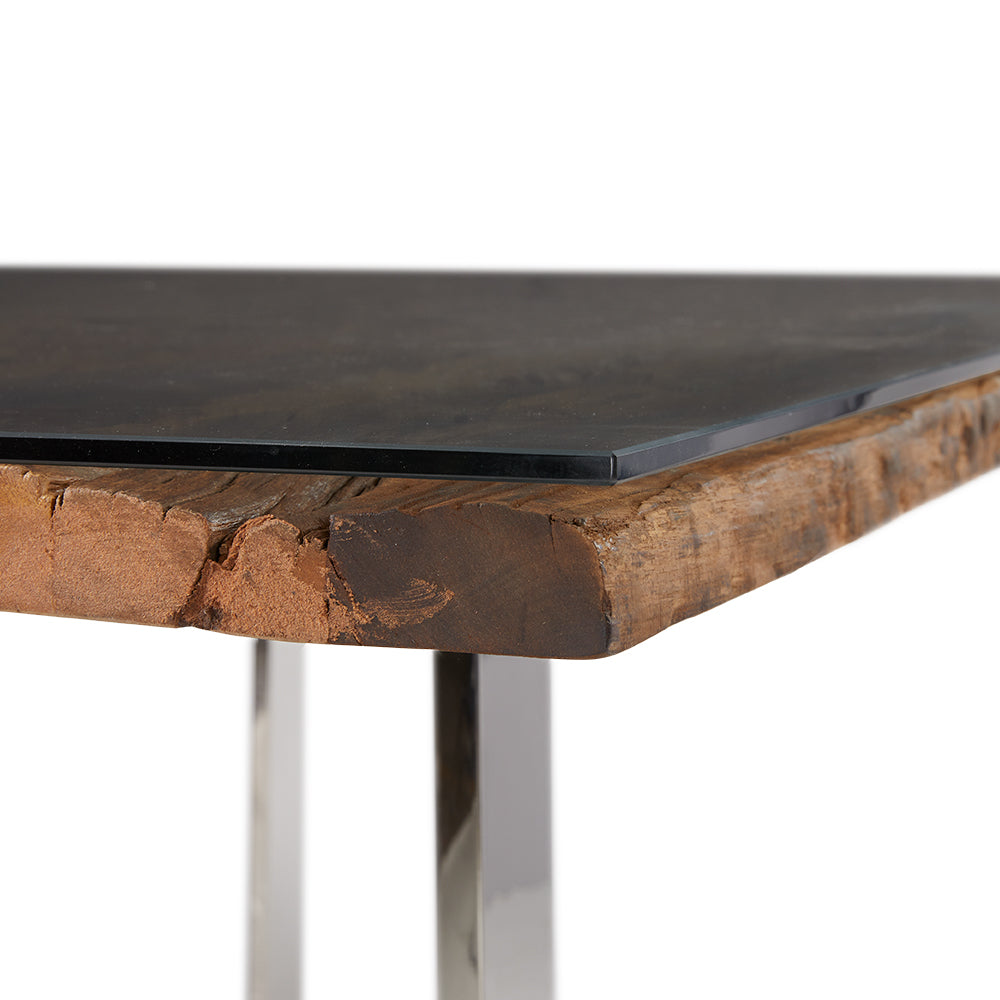 Table à manger en bois de rail