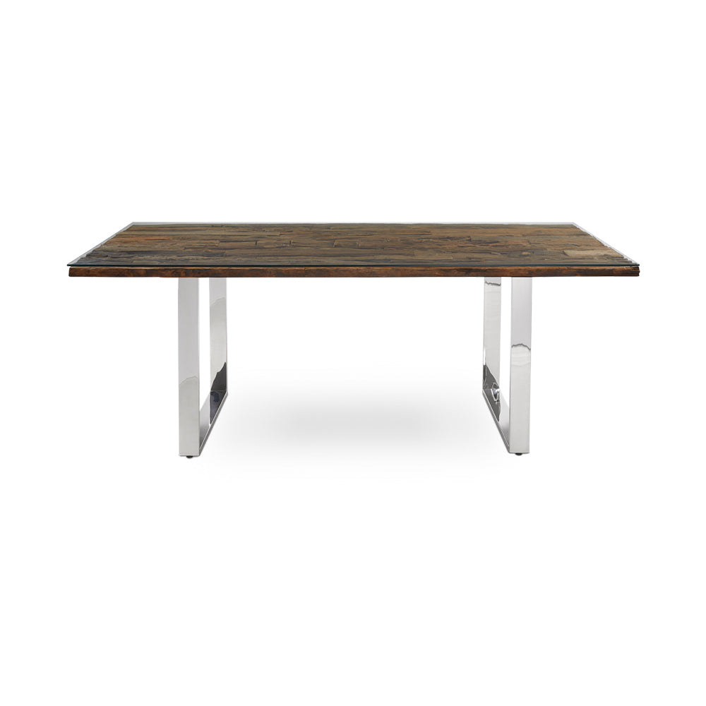 Table à manger en bois de rail