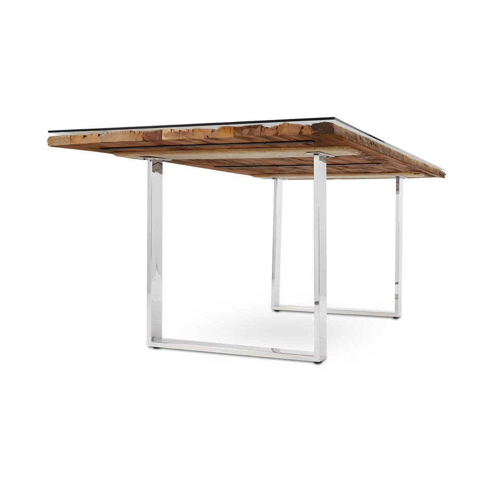 Table à manger en bois de rail