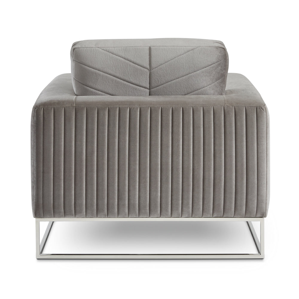Chaise d'appoint Franklin : velours gris