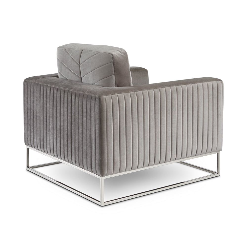 Chaise d'appoint Franklin : velours gris