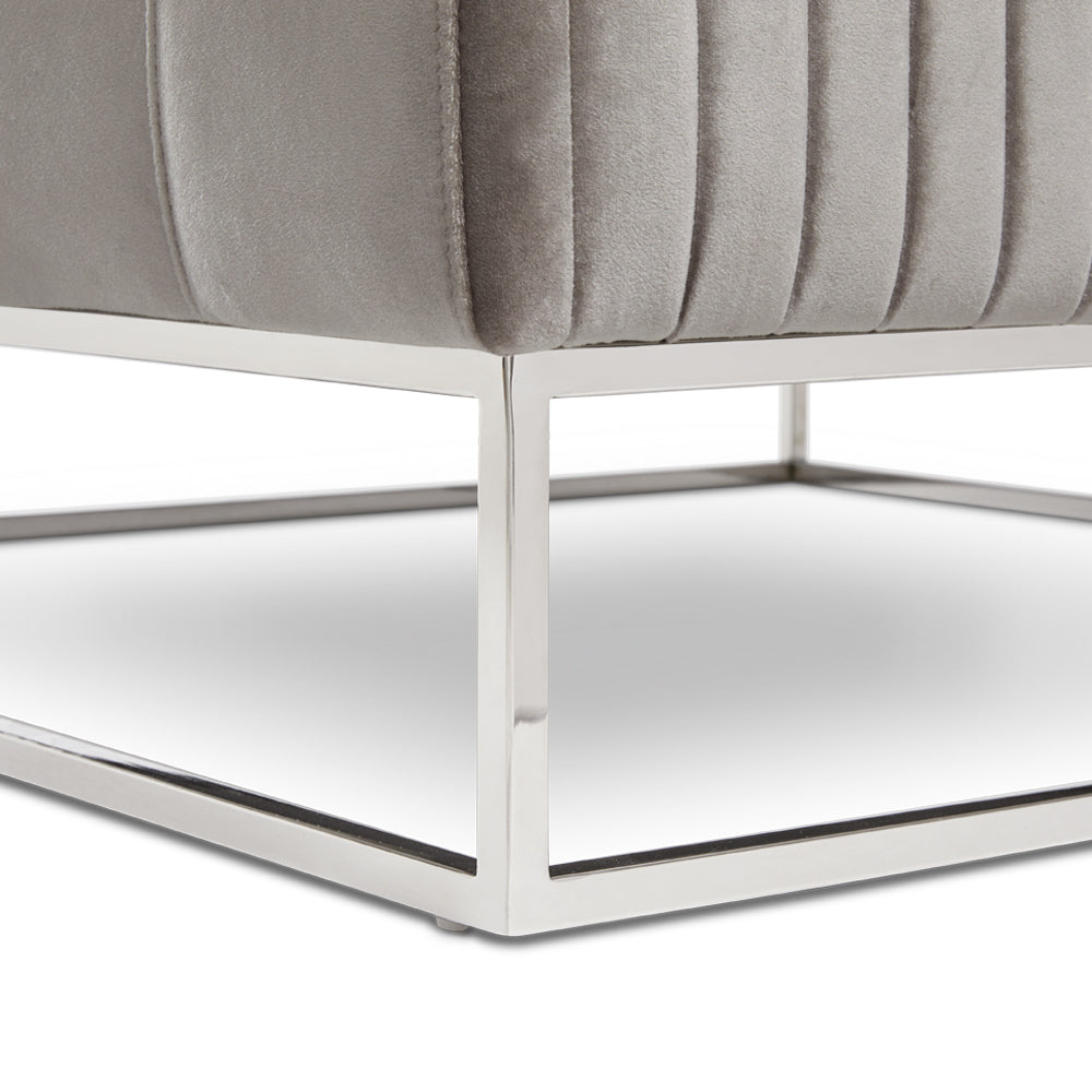 Chaise d'appoint Franklin : velours gris