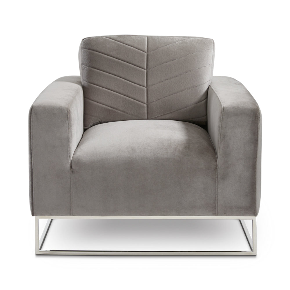Chaise d'appoint Franklin : velours gris