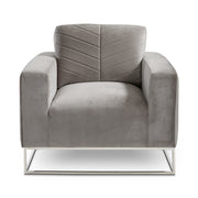 Chaise d'appoint Franklin : velours gris