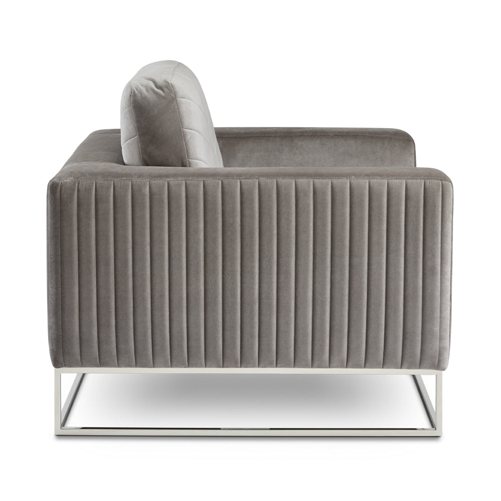 Chaise d'appoint Franklin : velours gris
