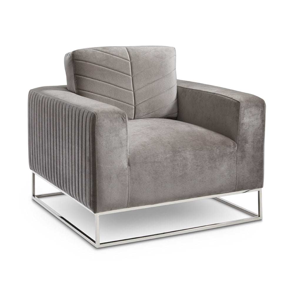 Chaise d'appoint Franklin : velours gris