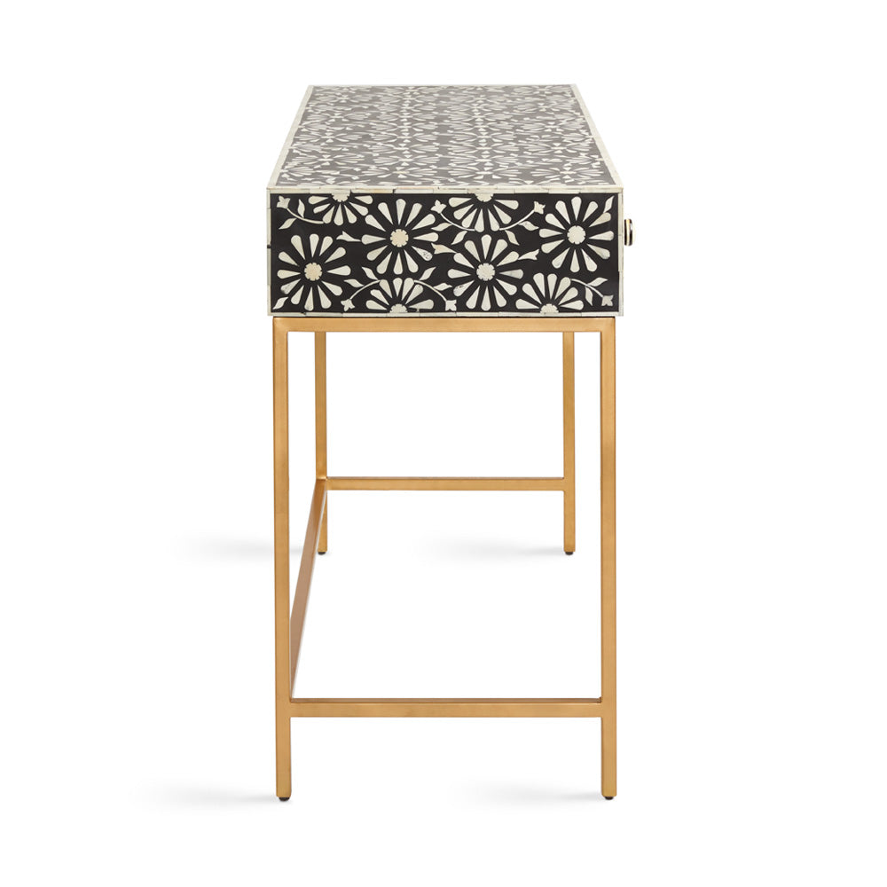 Table console avec incrustation d'os Augustine