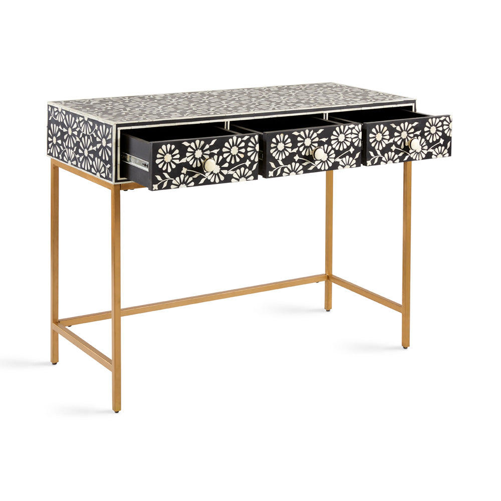 Table console avec incrustation d'os Augustine