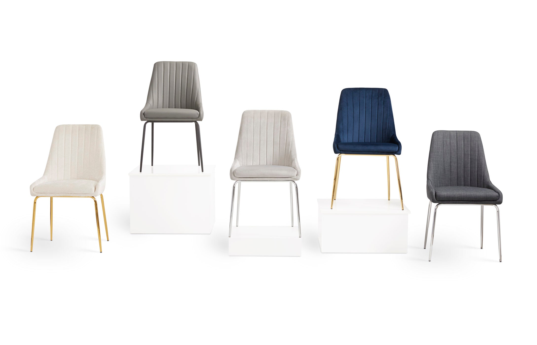 Chaise de salle à manger Moira Gold : Lin ivoire