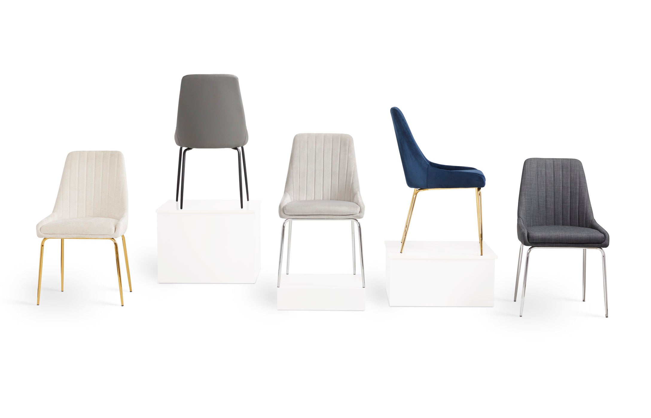 Chaise de salle à manger Moira Gold : Lin ivoire