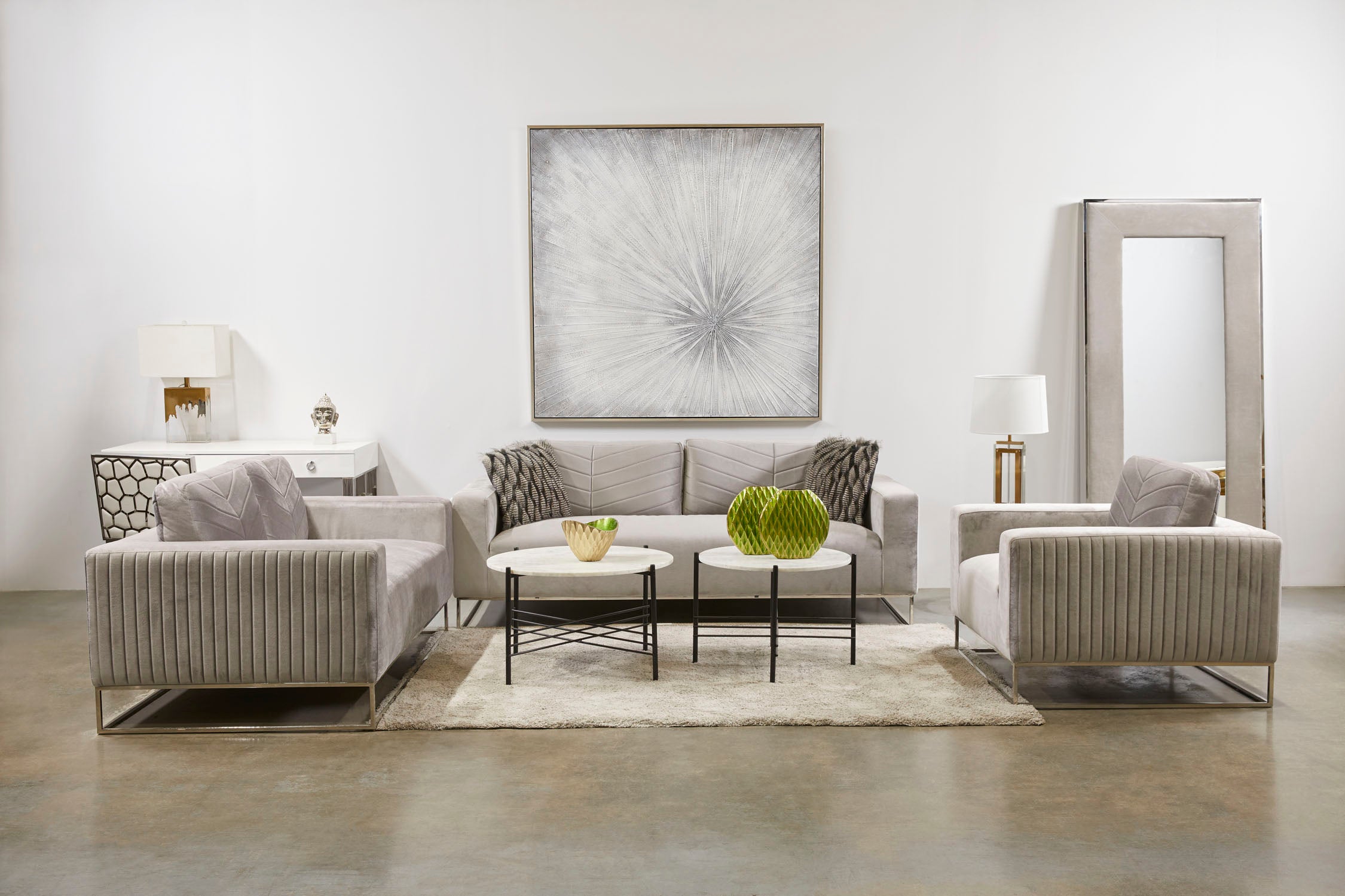 Chaise d'appoint Franklin : velours gris