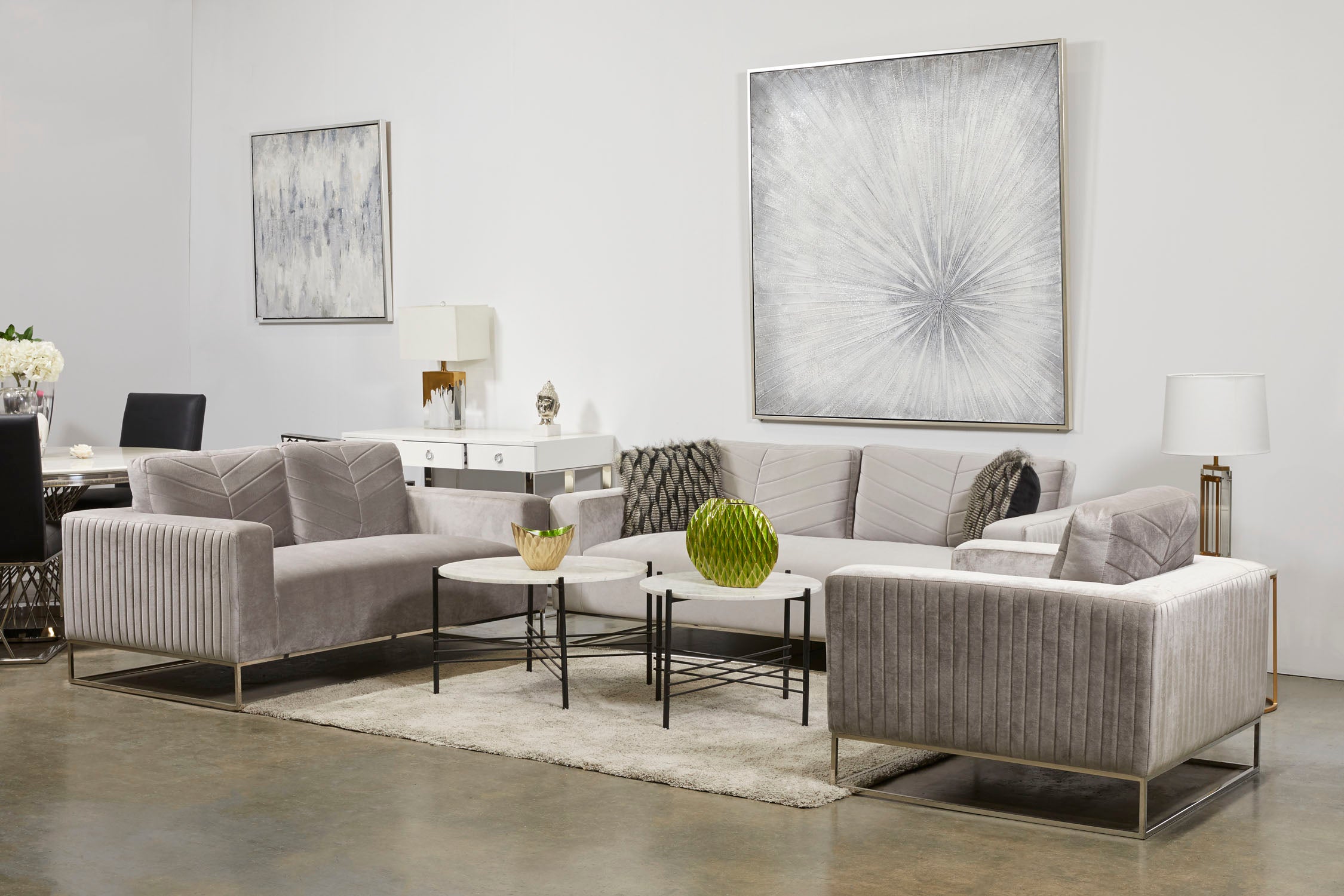 Chaise d'appoint Franklin : velours gris