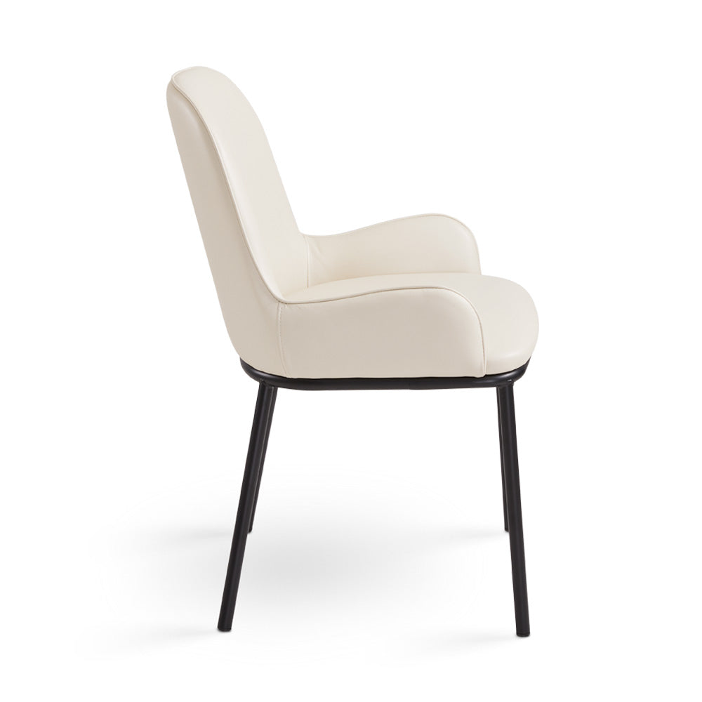 Chaise de salle à manger Bennett : similicuir taupe