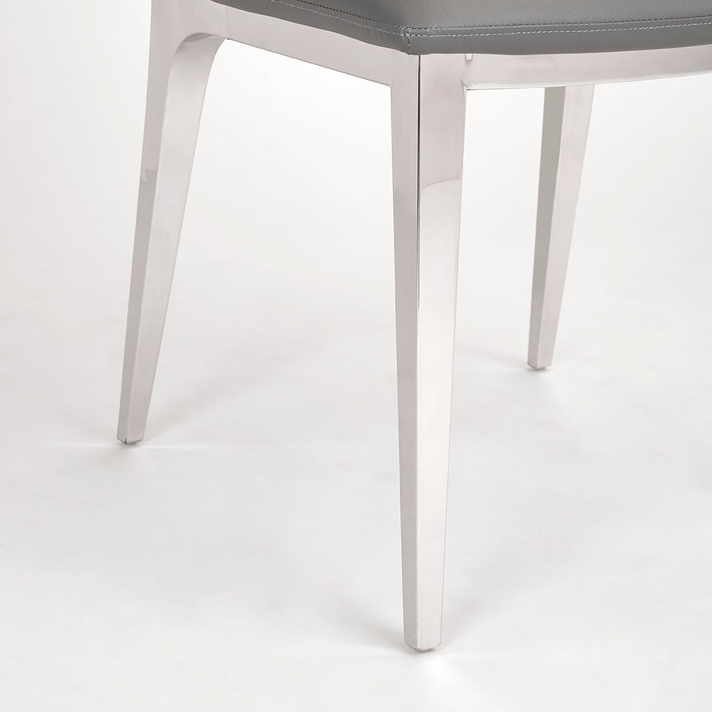 Chaise de salle à manger Minos : similicuir gris