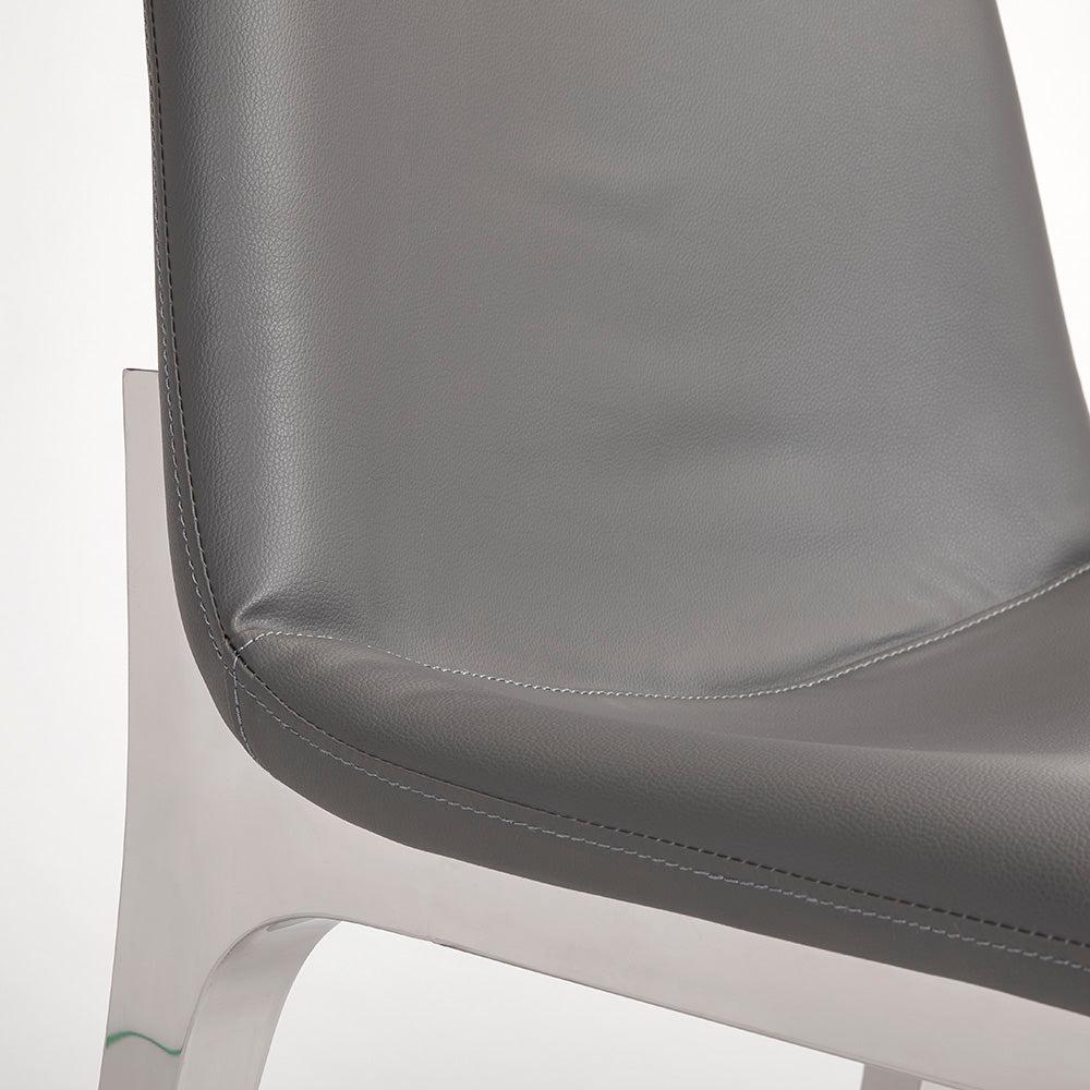Chaise de salle à manger Minos : similicuir gris