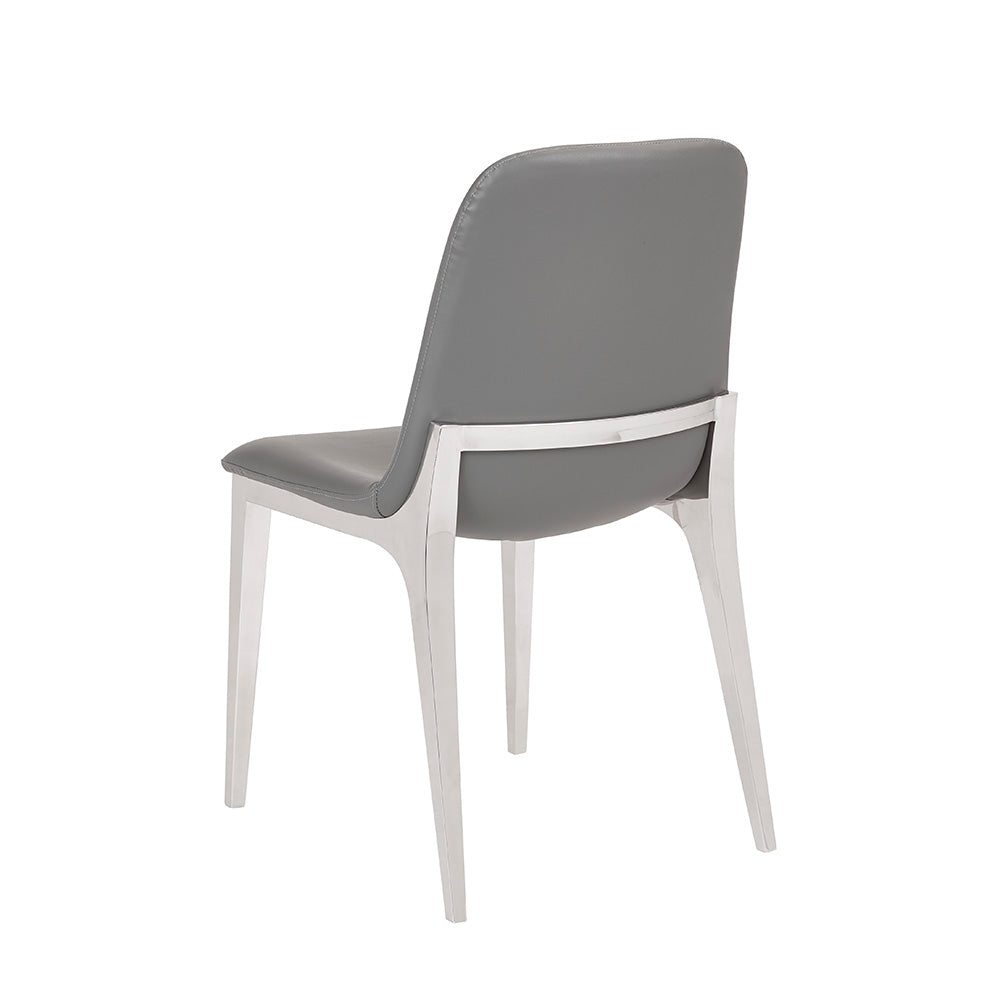 Chaise de salle à manger Minos : similicuir gris