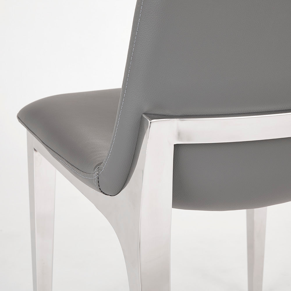 Chaise de salle à manger Minos : similicuir gris