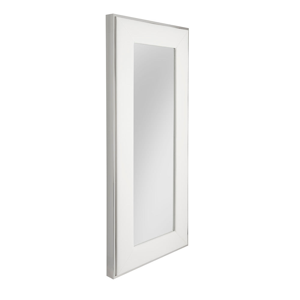 Miroir de sol Elaganza : similicuir blanc