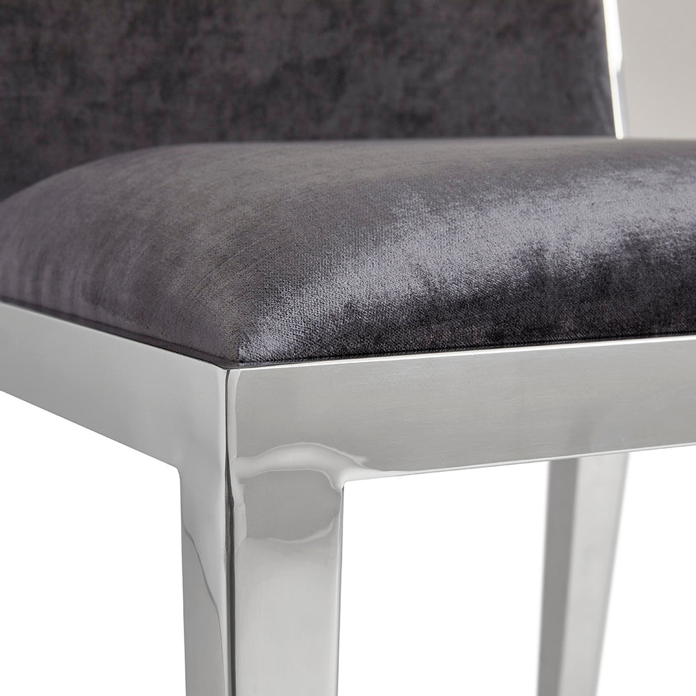 Chaise de salle à manger Emario : velours charbon de bois