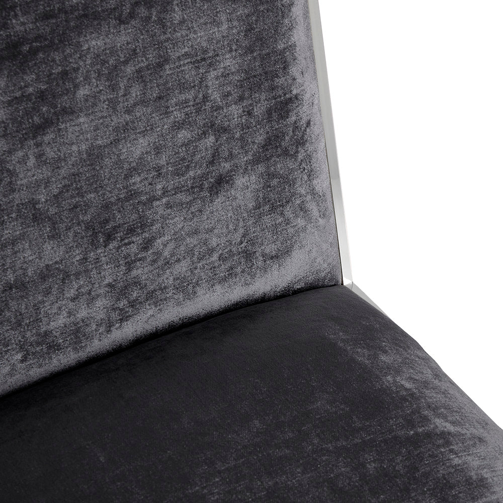 Chaise de salle à manger Emario : velours charbon de bois