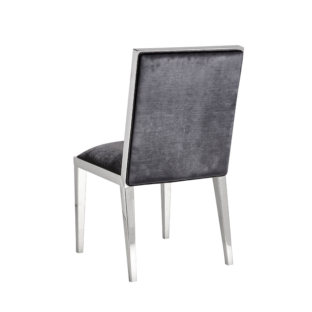 Chaise de salle à manger Emario : velours charbon de bois