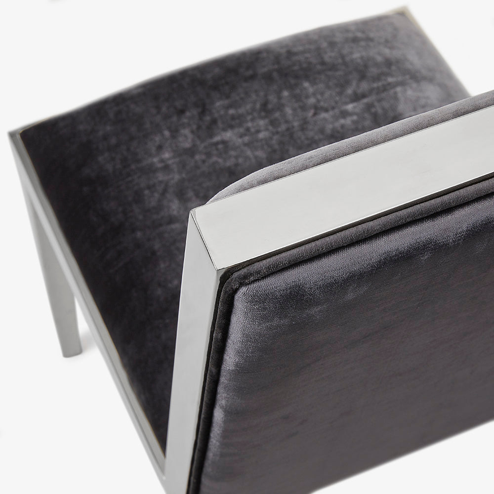 Chaise de salle à manger Emario : velours charbon de bois