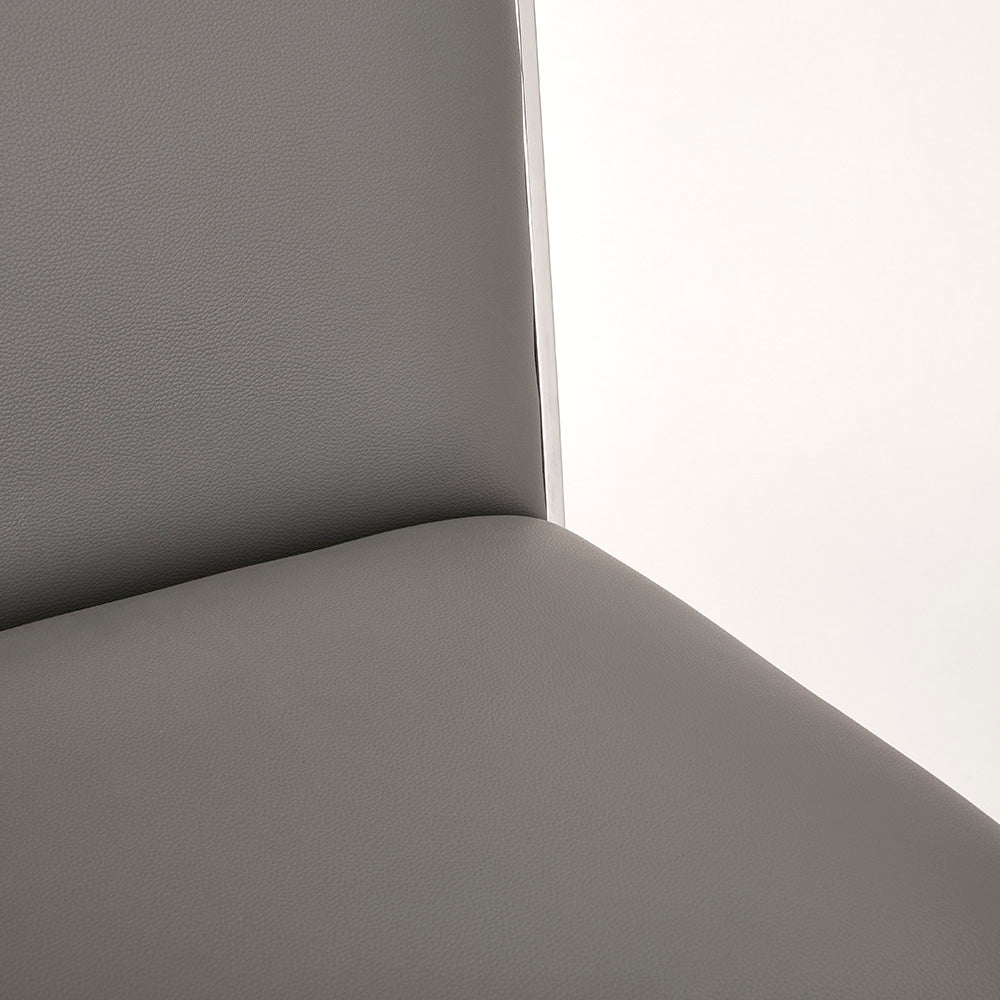 Chaise de comptoir Emario : similicuir gris