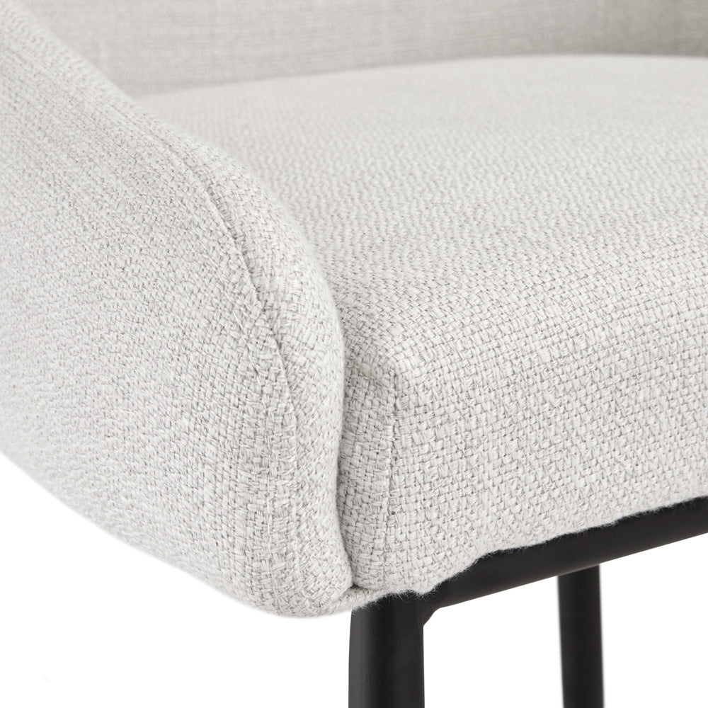 Tabouret de comptoir Victoria : Lin gris clair