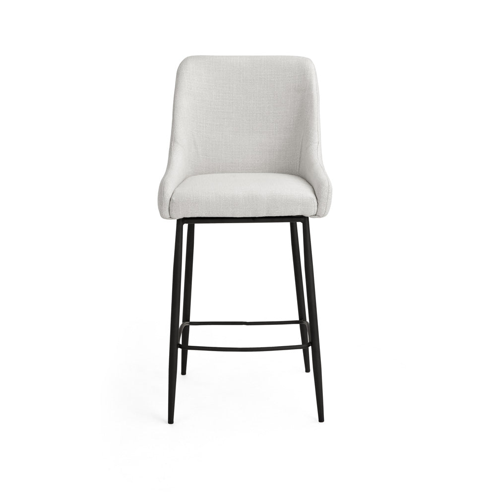 Tabouret de comptoir Victoria : Lin gris clair