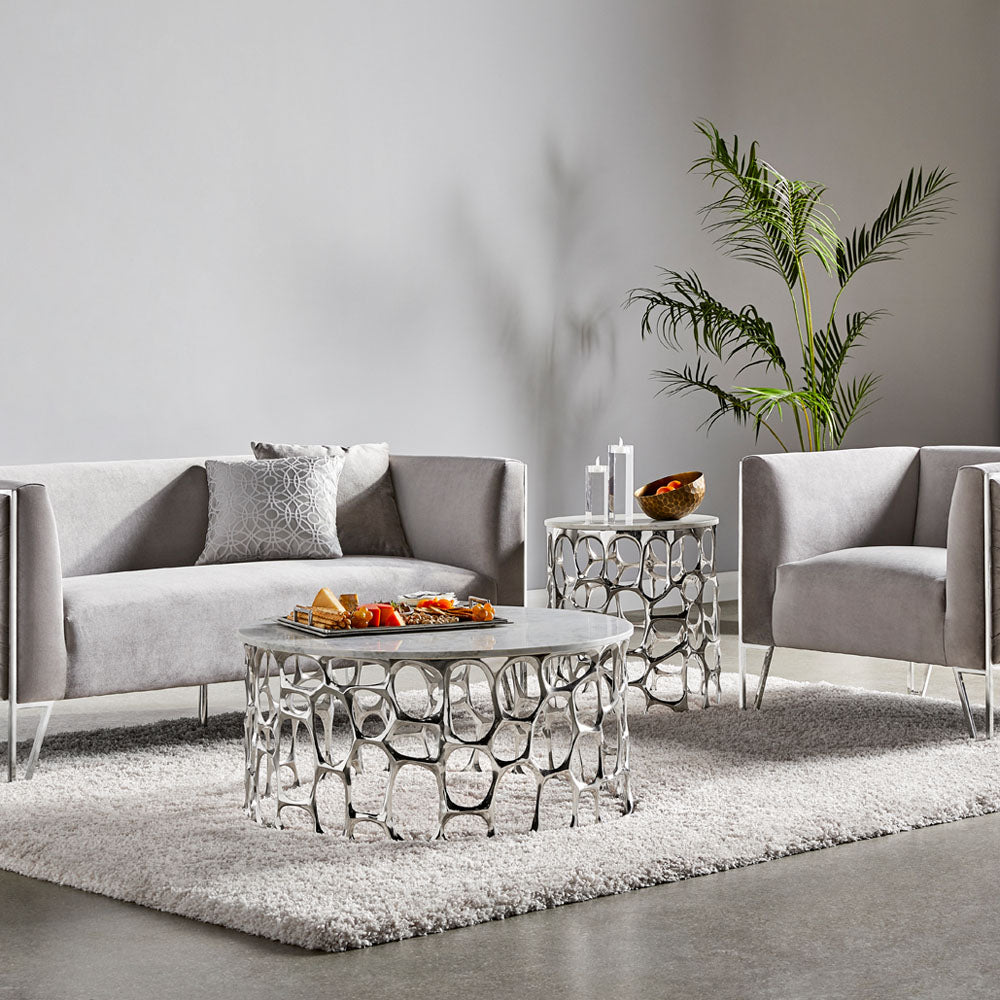 Chaise d'appoint Truro : velours gris