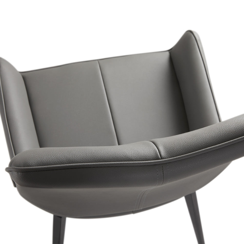 Chaise de salle à manger pivotante Bromley : similicuir gris avec pieds noirs