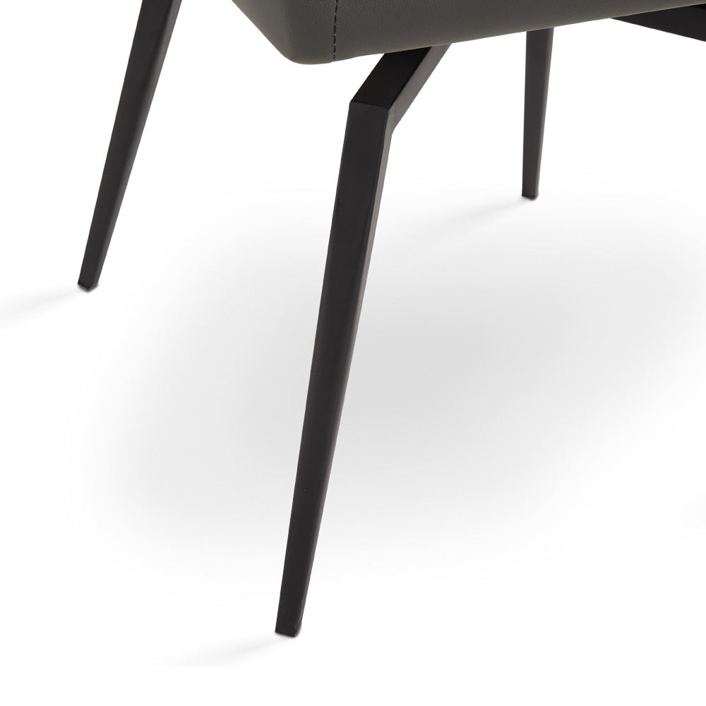 Chaise de salle à manger pivotante Bromley : similicuir gris avec pieds noirs