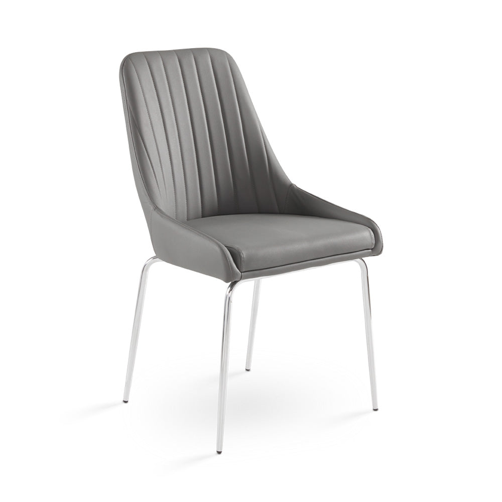 Chaise de salle à manger Moira : similicuir gris