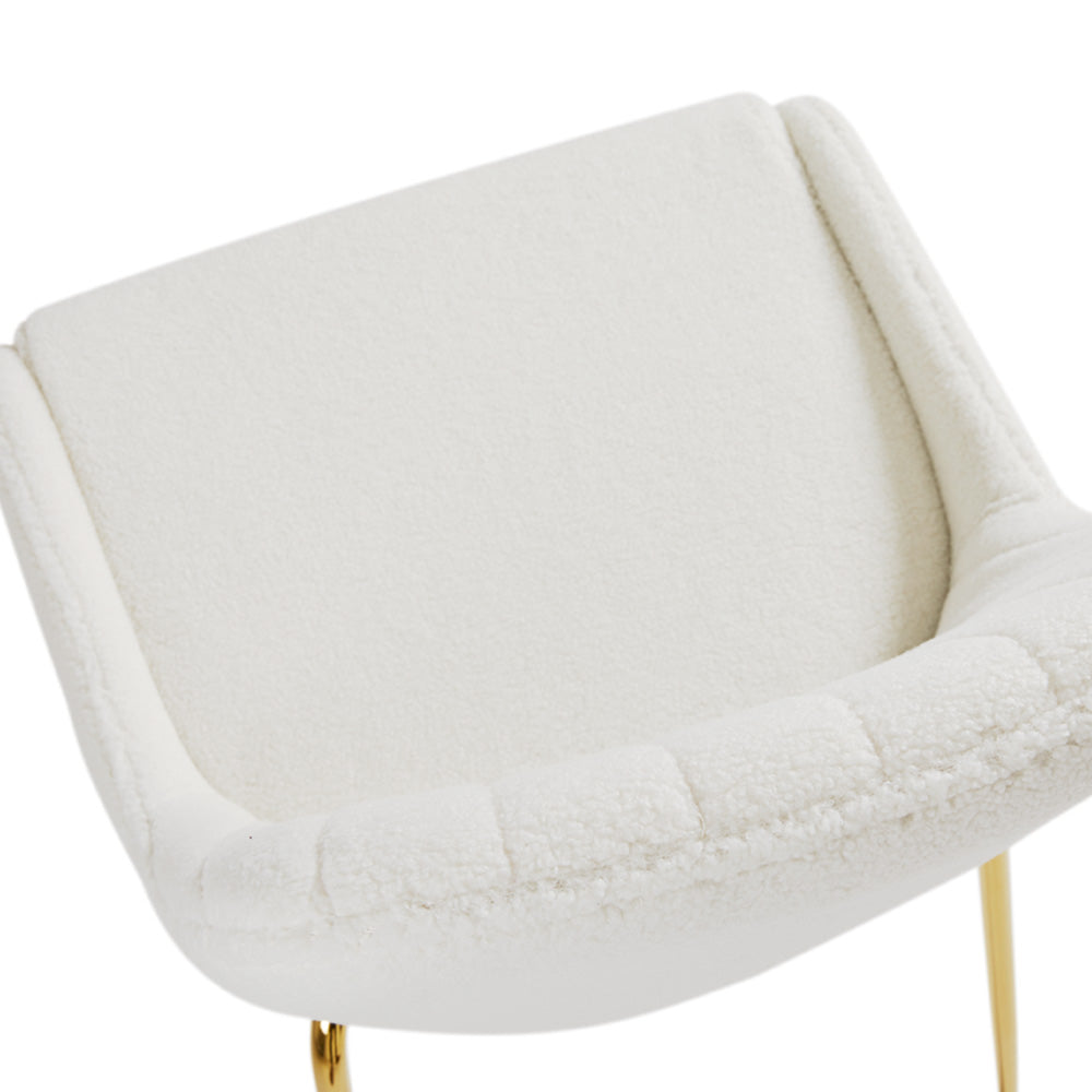 Chaise de salle à manger Moira Gold : tissu boucle