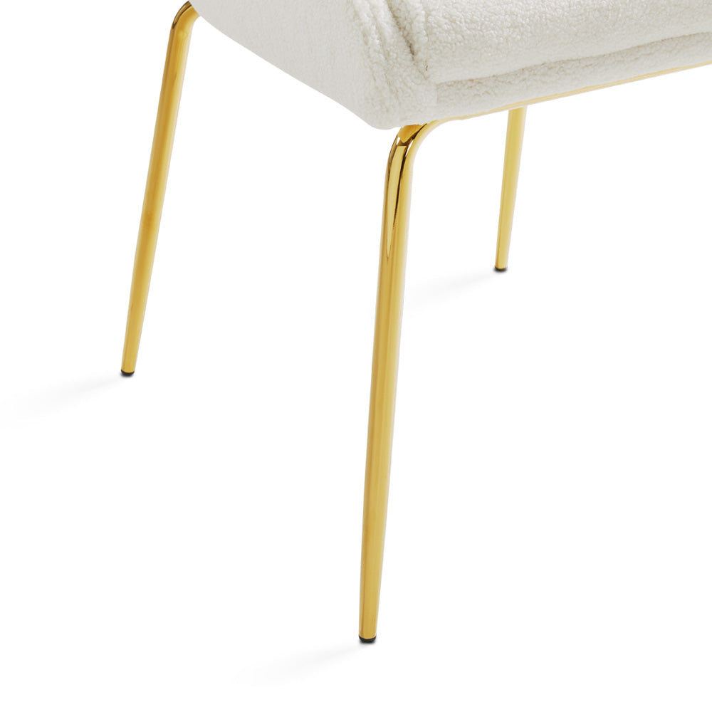 Chaise de salle à manger Moira Gold : tissu boucle