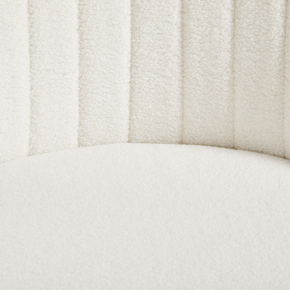 Chaise de salle à manger Moira Gold : tissu boucle