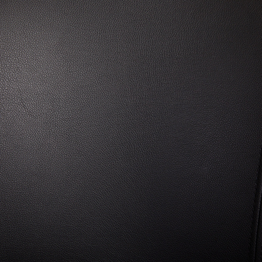 Chaise de salle à manger Fortina : similicuir noir avec pieds noirs