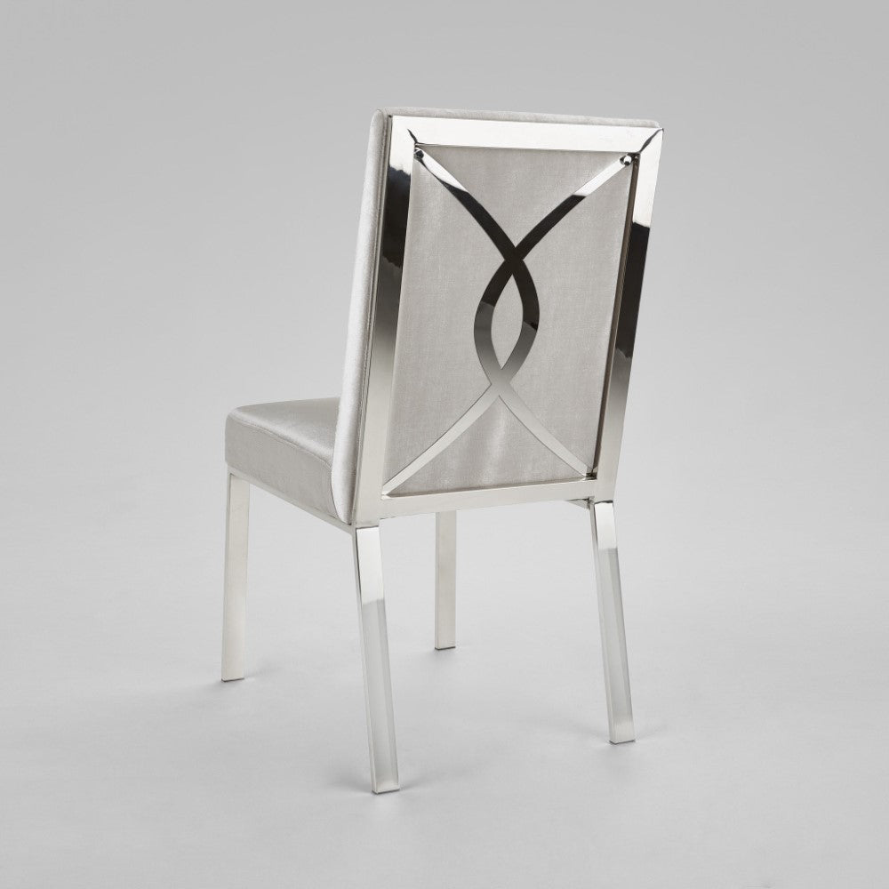 Chaise de salle à manger Emiliano : velours gris
