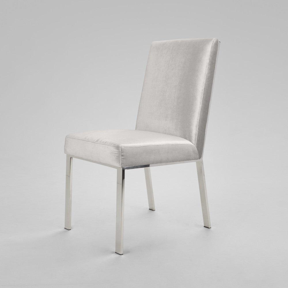 Chaise de salle à manger Emiliano : velours gris