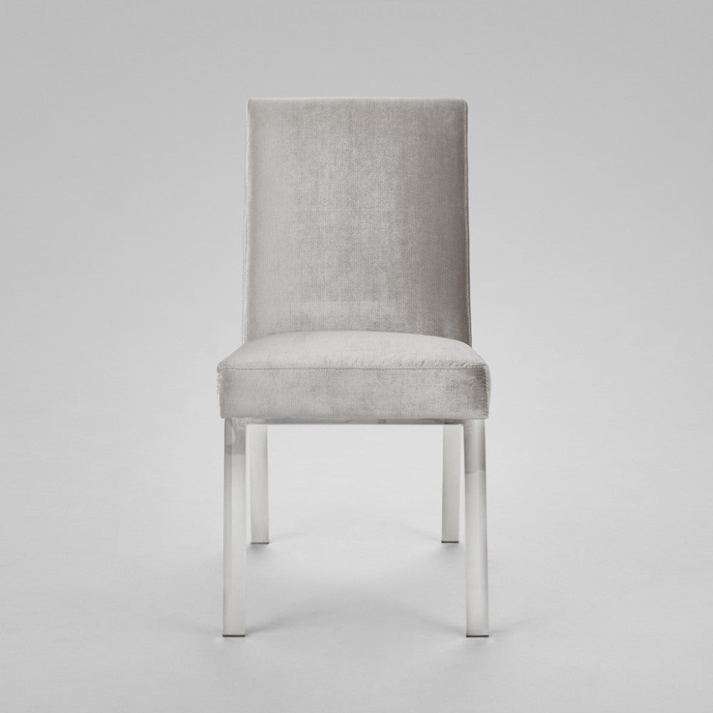 Chaise de salle à manger Emiliano : velours gris