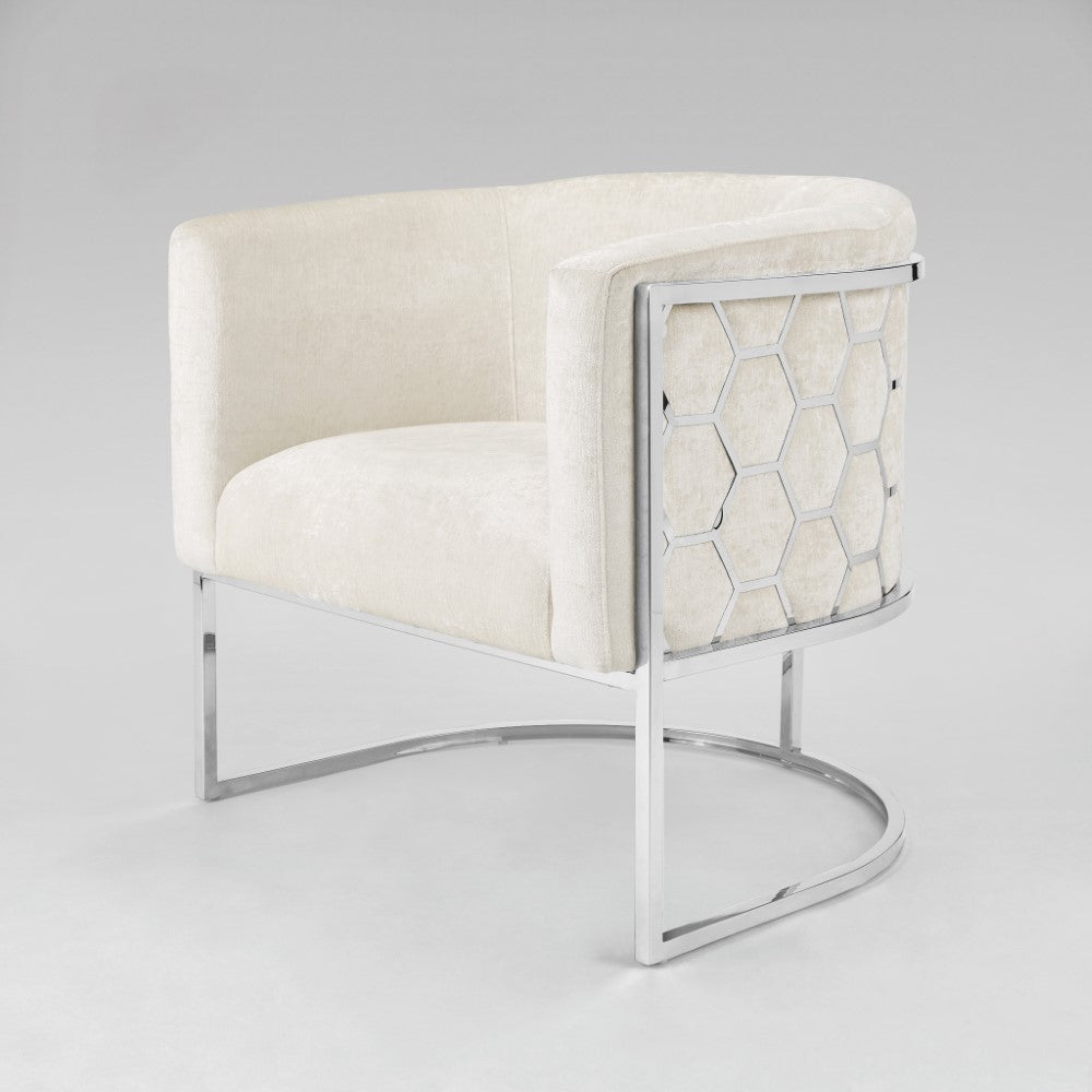 Chaise nid d'abeille : Lin ivoire